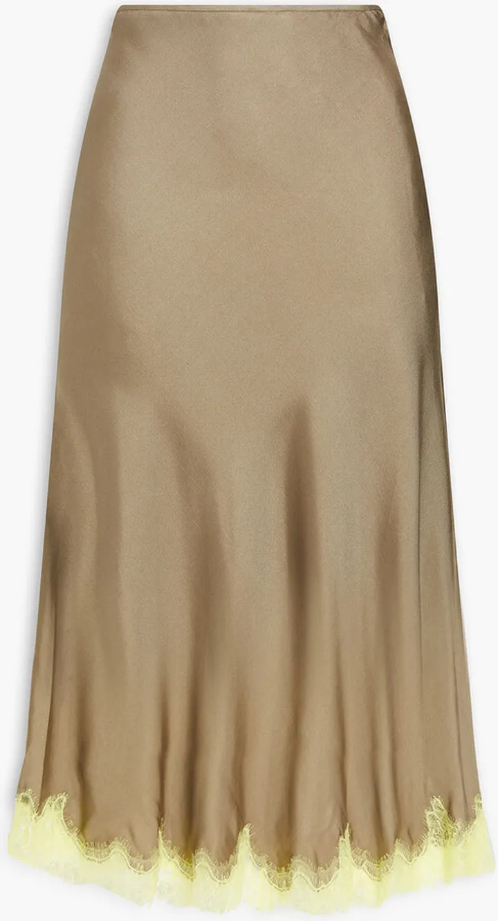Jaci silk-satin midi skirt