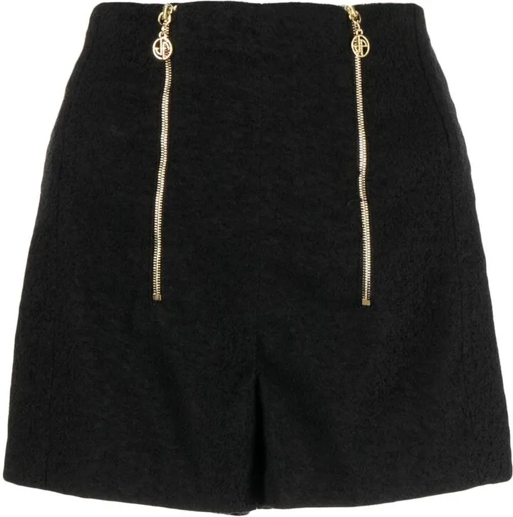 Zip-Front High-Waisted Shorts