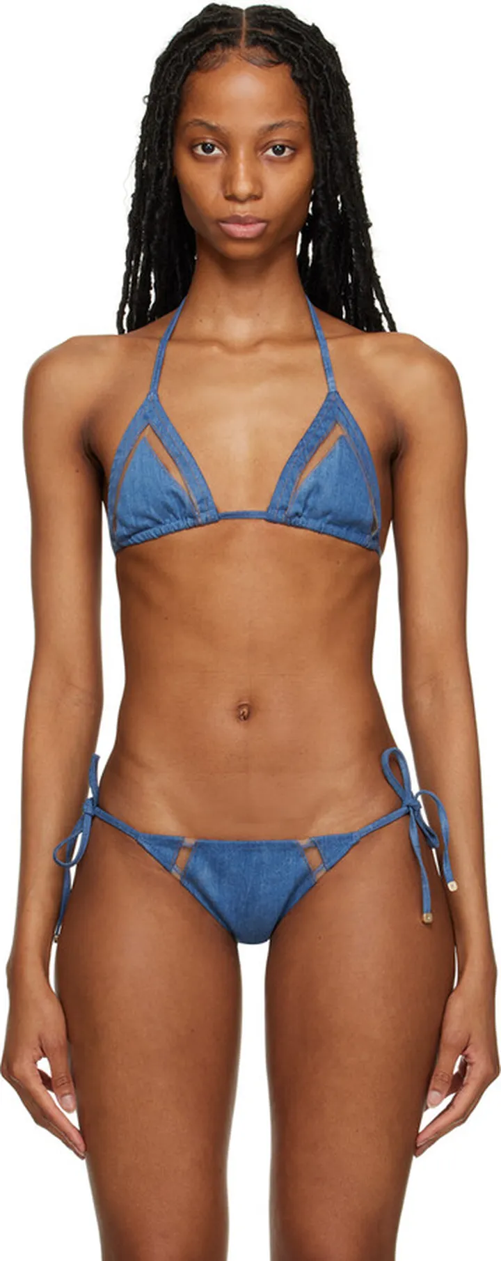 Agent Provocateur Blue Ellah Denim Bikini Top