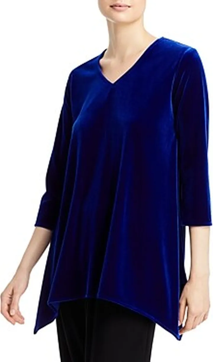 Caroline Rose Velvet Asymmetric Hem Swing Tunic