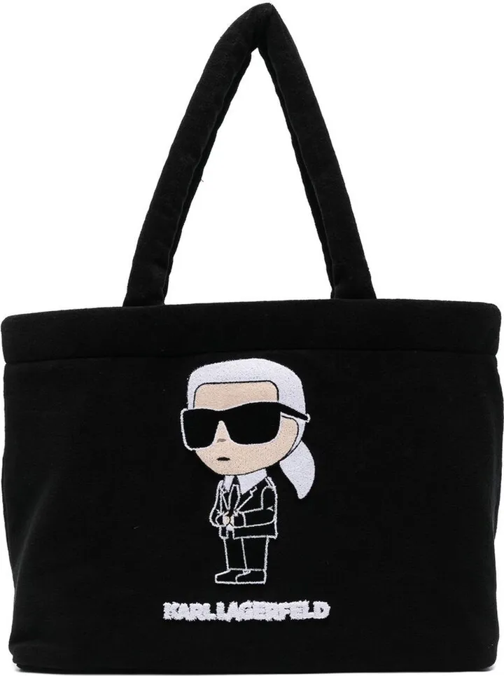 Ikonik logo-embroidered tote bag