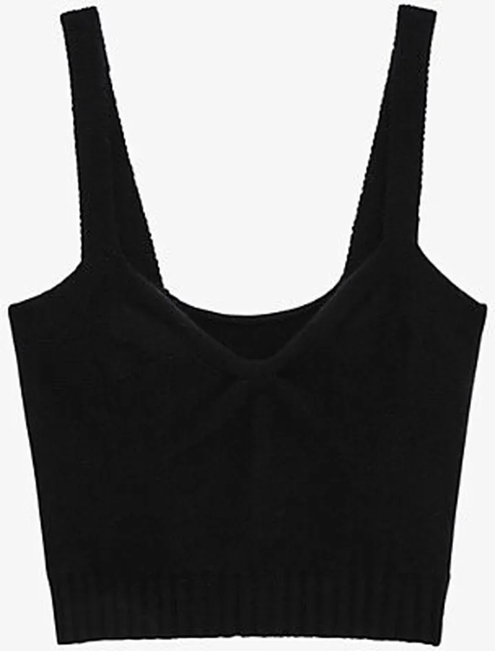 Womens Noir Bettina Cashmere and Wool-blend Crop top
