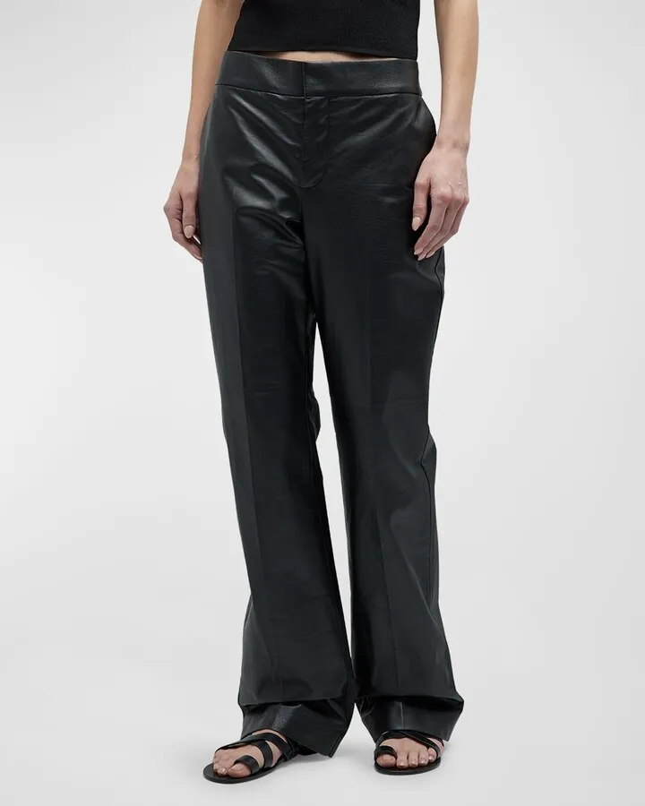 Baer Wide-Leg Leather Pants