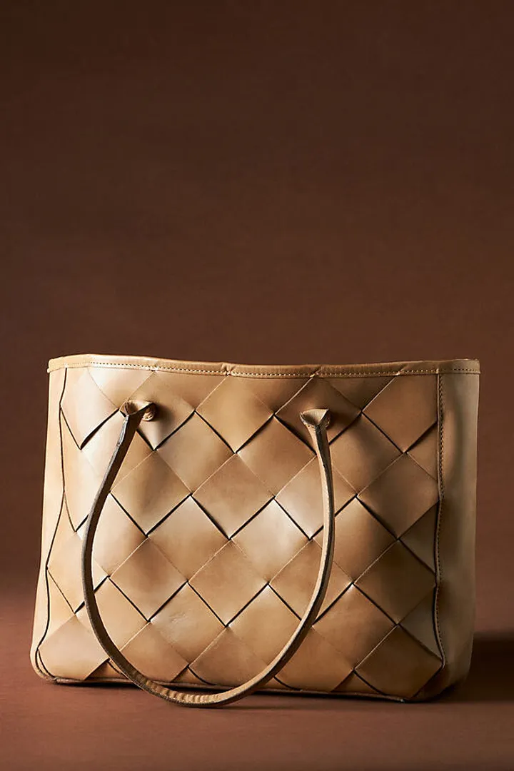 Nisolo Carry-All Handwoven Tote Beige
