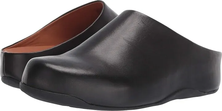 FitFlop Shuv (Black Leather) Women's Clog Shoes