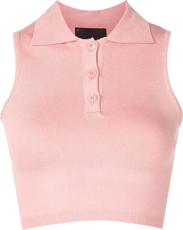 Sleeveless Polo Top