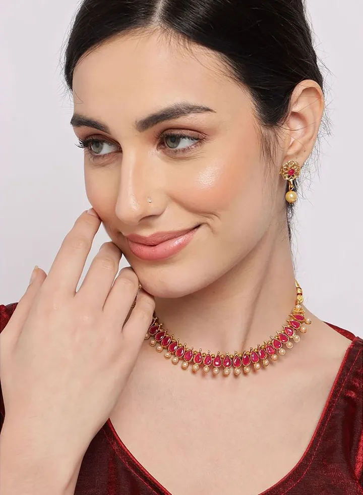 Gold-Plated Contemporary Jewellery Set