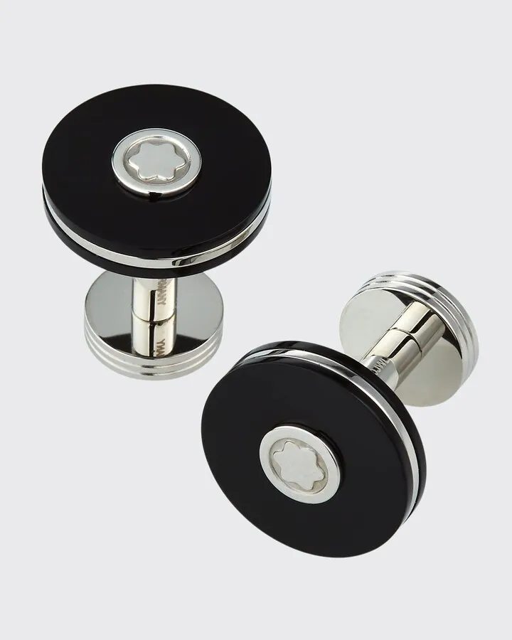 Round Resin Stainless Steel Cuff Links