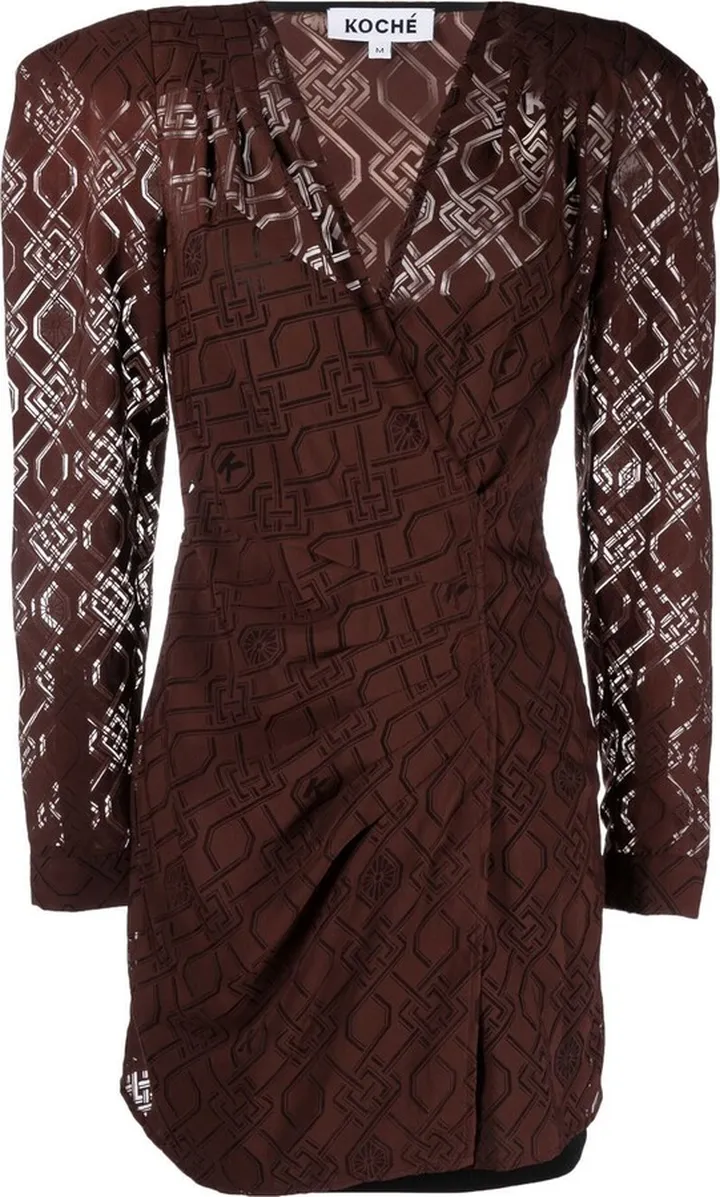 Ruched Puff-Sleeve Mini Dress