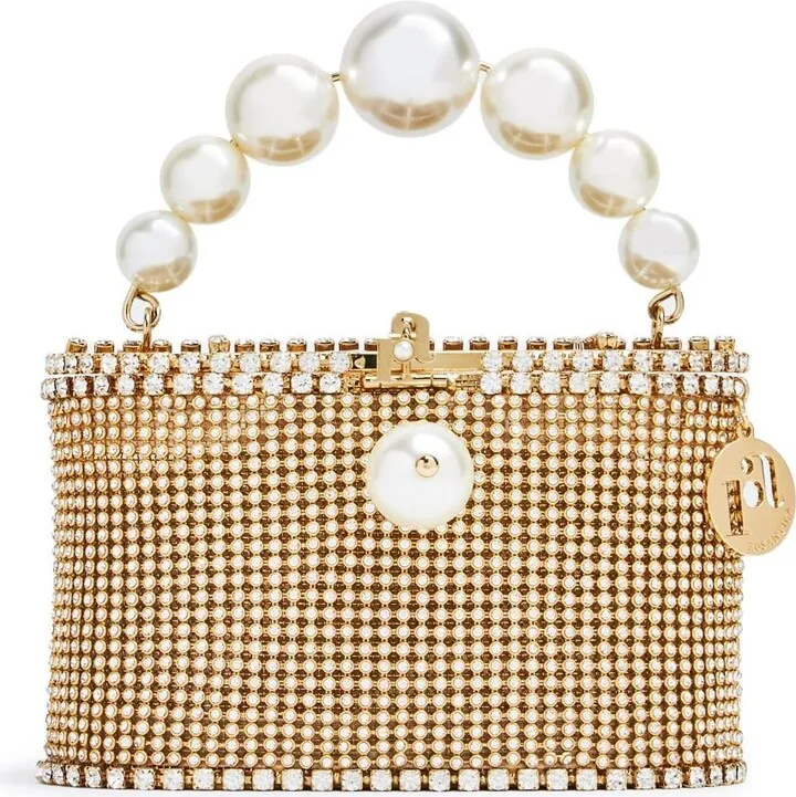 Holi crystal-embellished caged tote bag