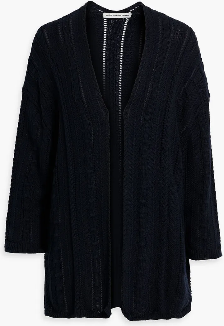 Pointelle-knit cotton cardigan