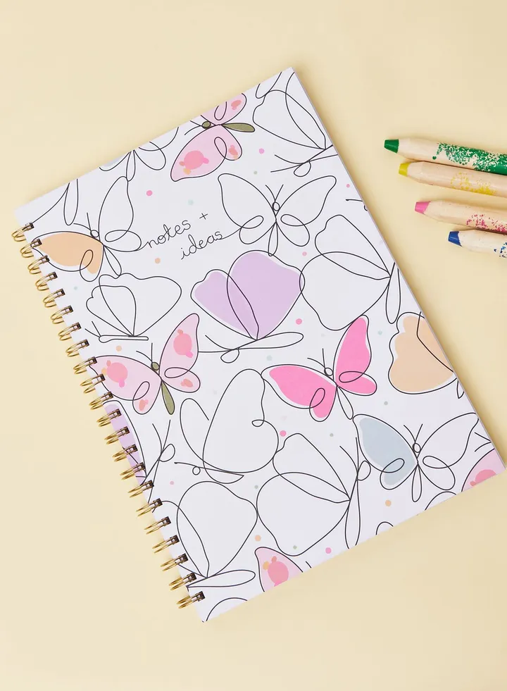 Butterfly A4 Spiral Notebook