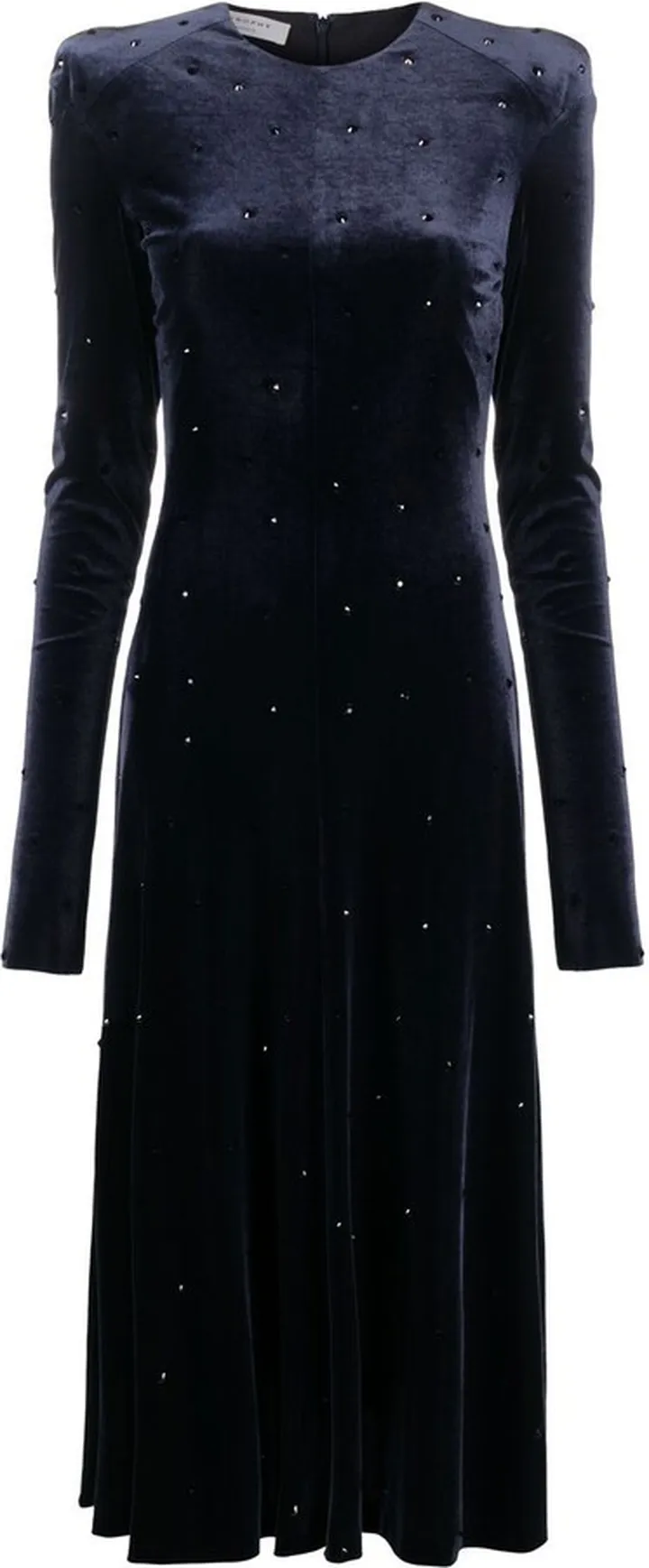 Embellished Velvet Midi Dress