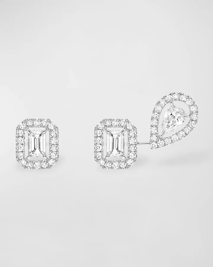 My Twin 18K White Gold Diamond Earrings