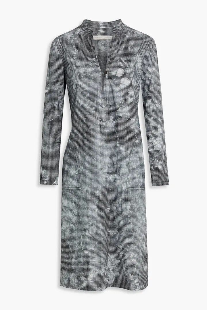 Bleached checked woven dress