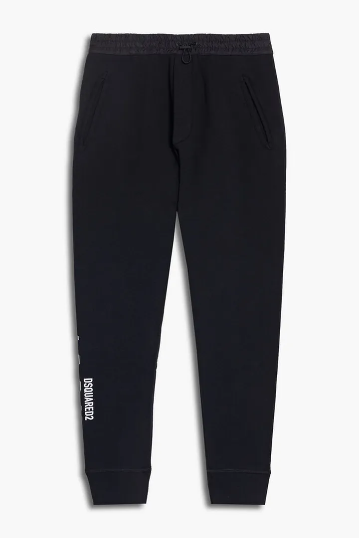 Printed cotton-fleece sweatpants