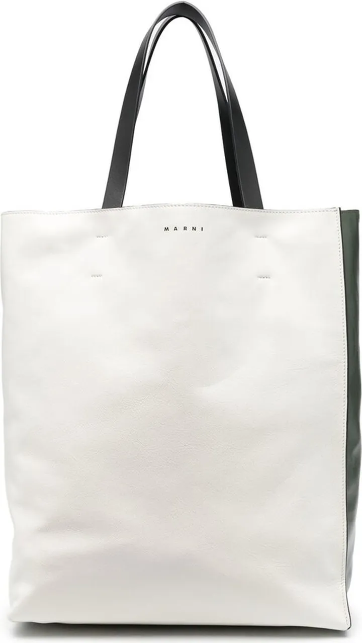 Logo-Print Leather Tote Bag