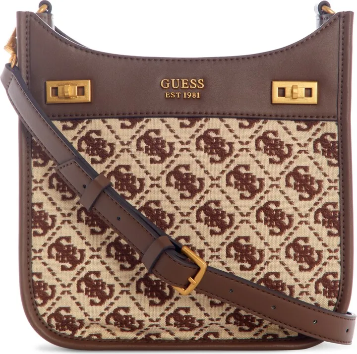Guess Katey Small 4G Jacquard Monogram Hobo Crossbody