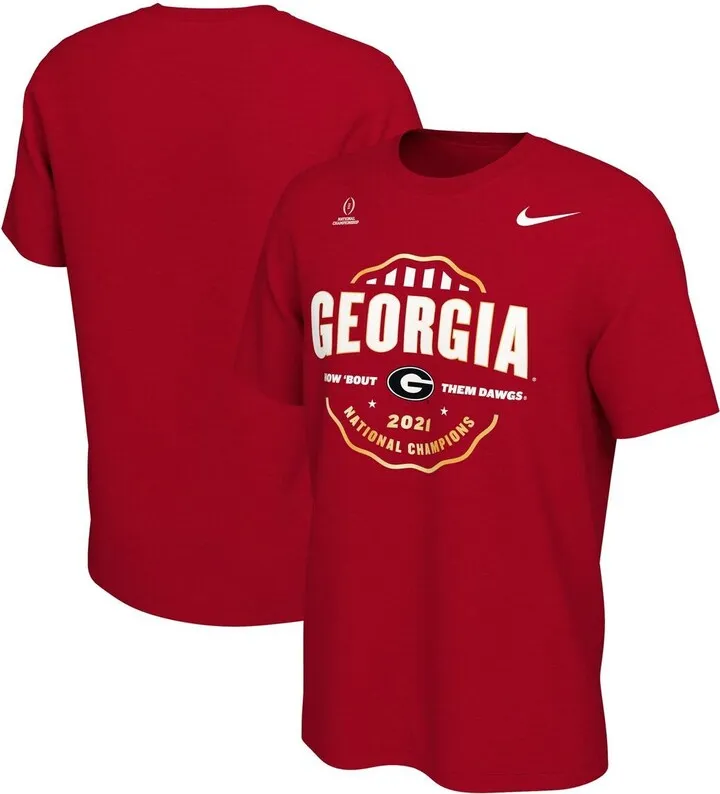 Men's Nike Red Georgia Bulldogs College Football Playoff 2021 National Champions Celebration T-shirt
