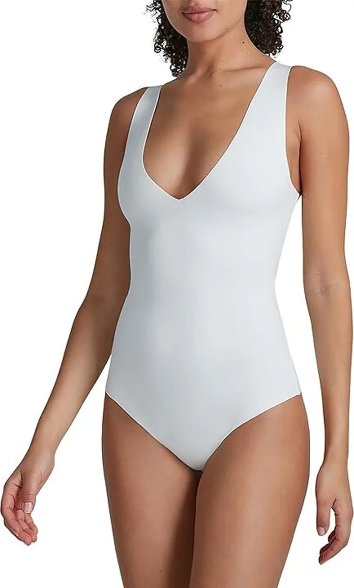 Commando Neoprene Deep V Bodysuit NEO408 (White) Women's Jumpsuit & Rompers One Piece