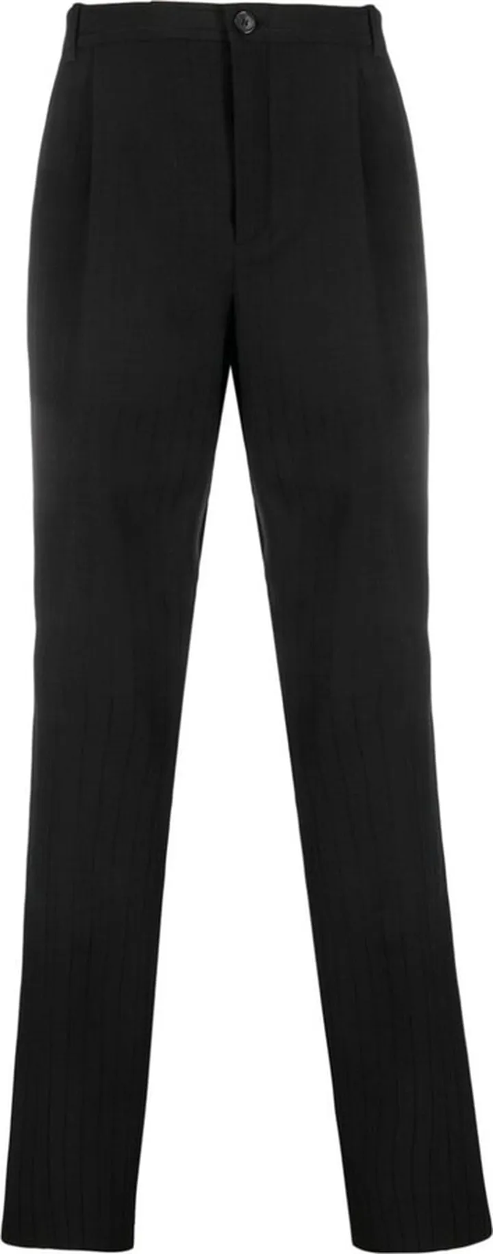 Stripe-Pattern Straight-Leg Trousers