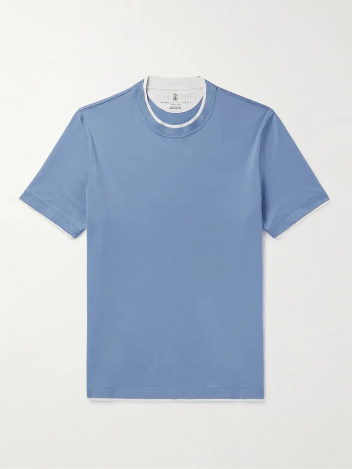Layered Cotton-Jersey T-Shirt