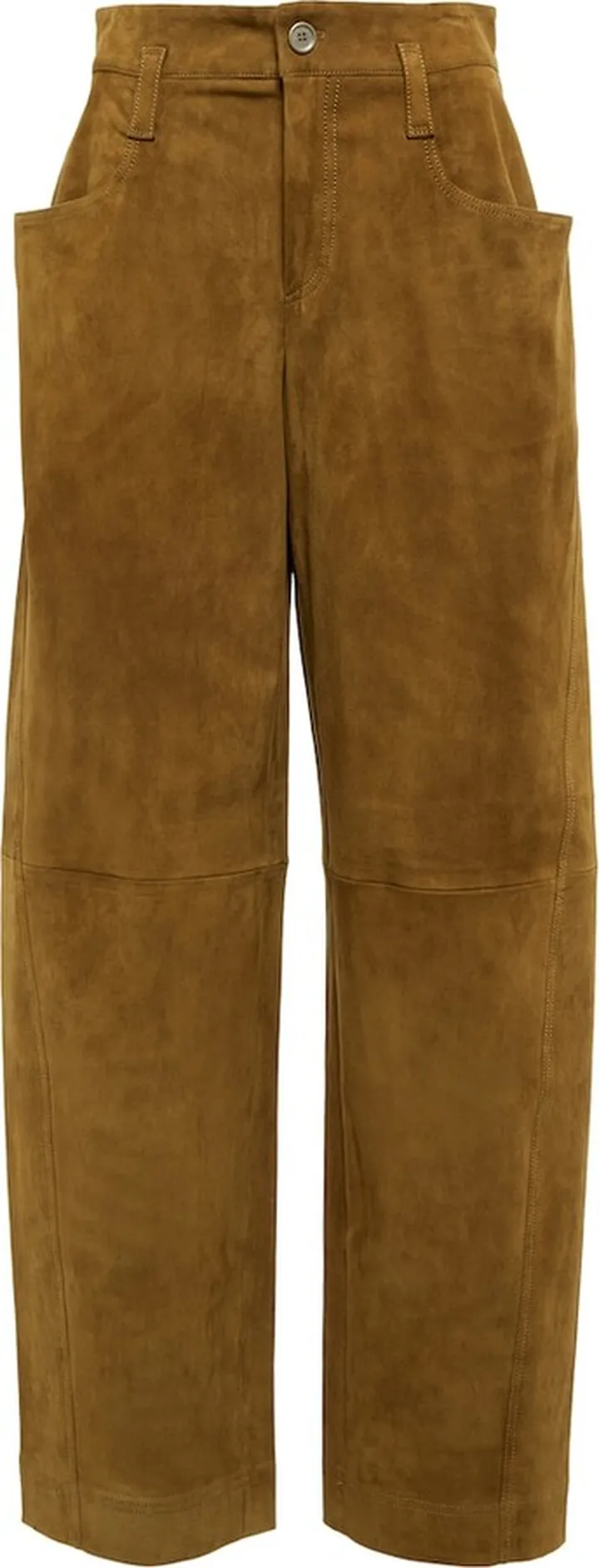 Cassidy high-rise wide-leg suede pants