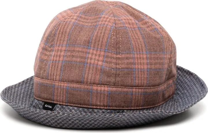 Plaid-Check Print Sun Hat