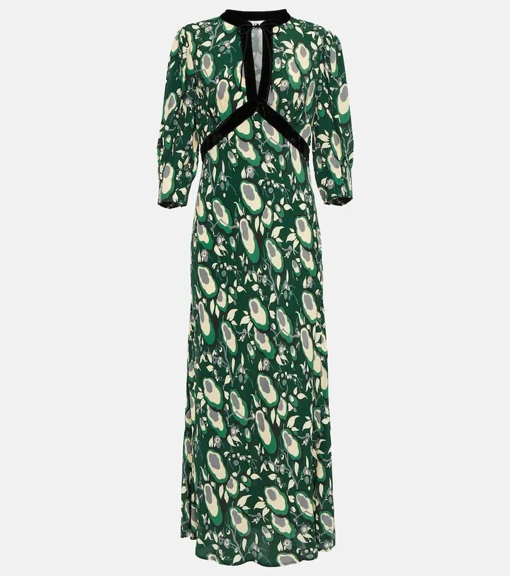 Petra printed crepe midi dress