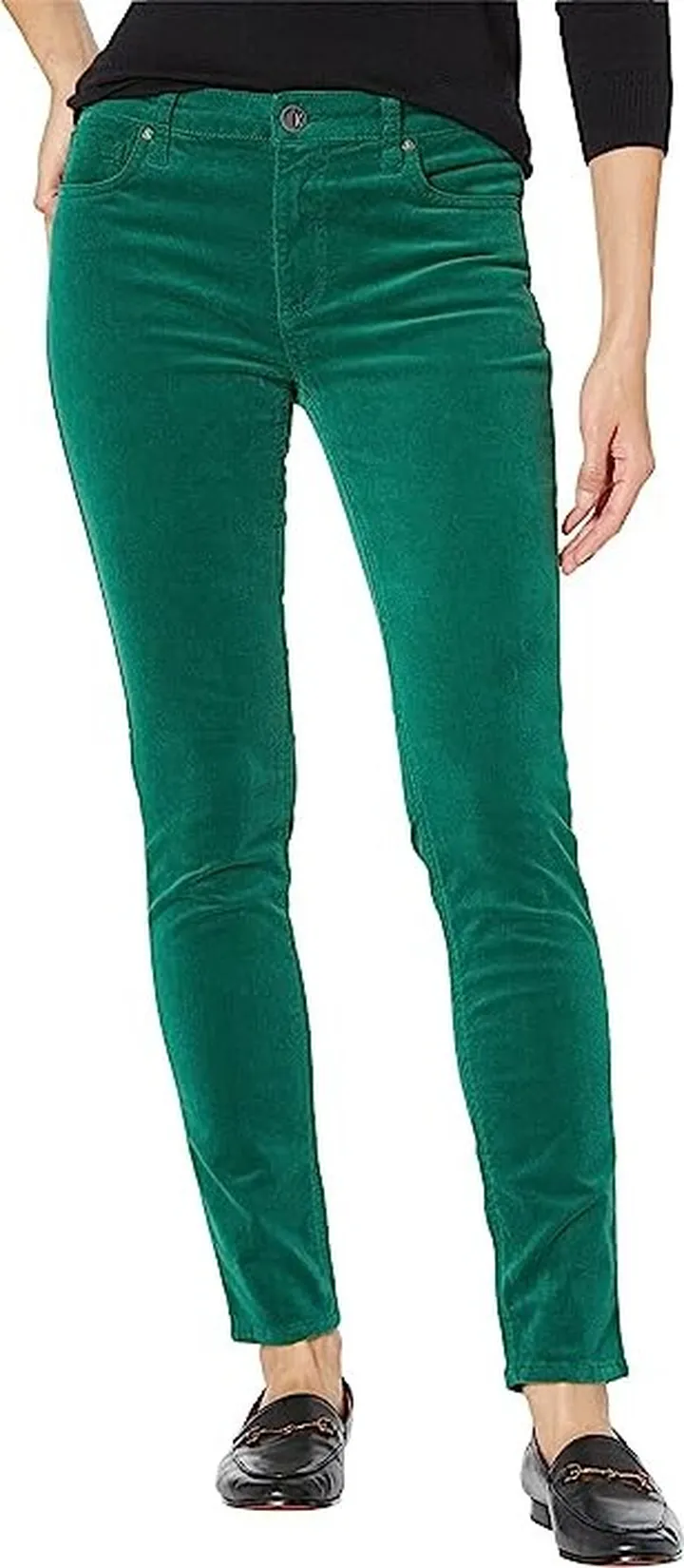 KUT from the Kloth Mia Toothpick Skinny - Corduroy (Emerald) Women's Casual Pants