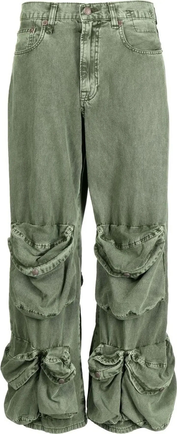 Cargo-Pockets Wide-Leg Jeans