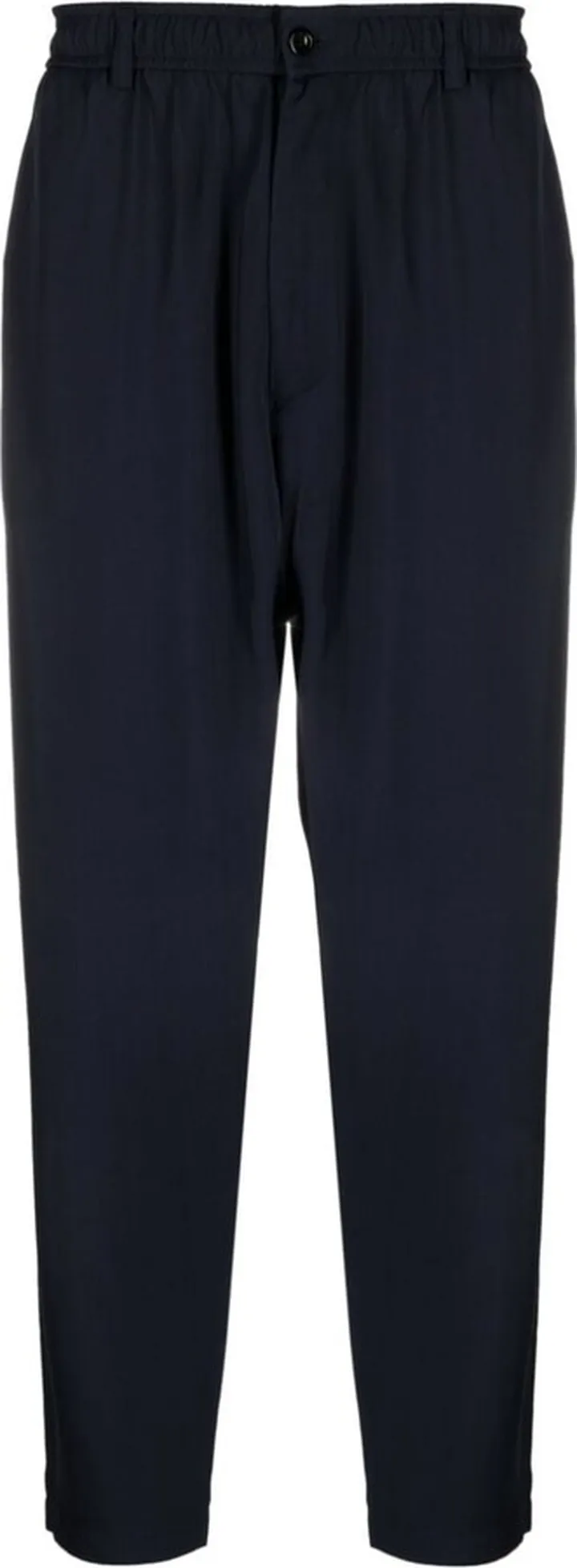 Elasticated-Waistband Tapered Trousers
