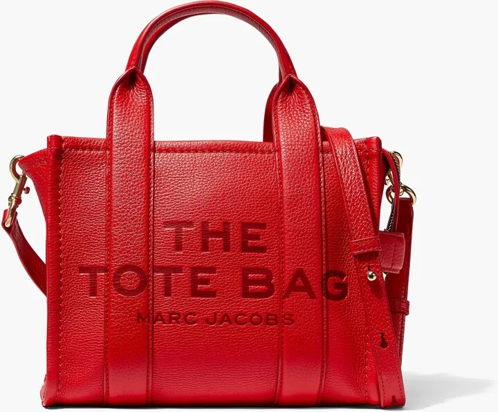 The Leather Mini Tote Bag - True Red