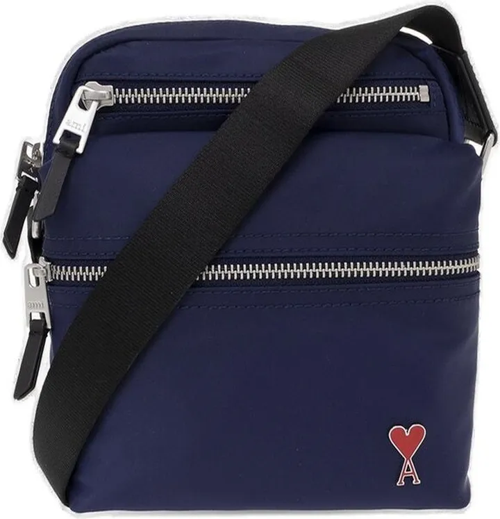 AMI Paris Ami de Coeur Zipped Messenger Bag