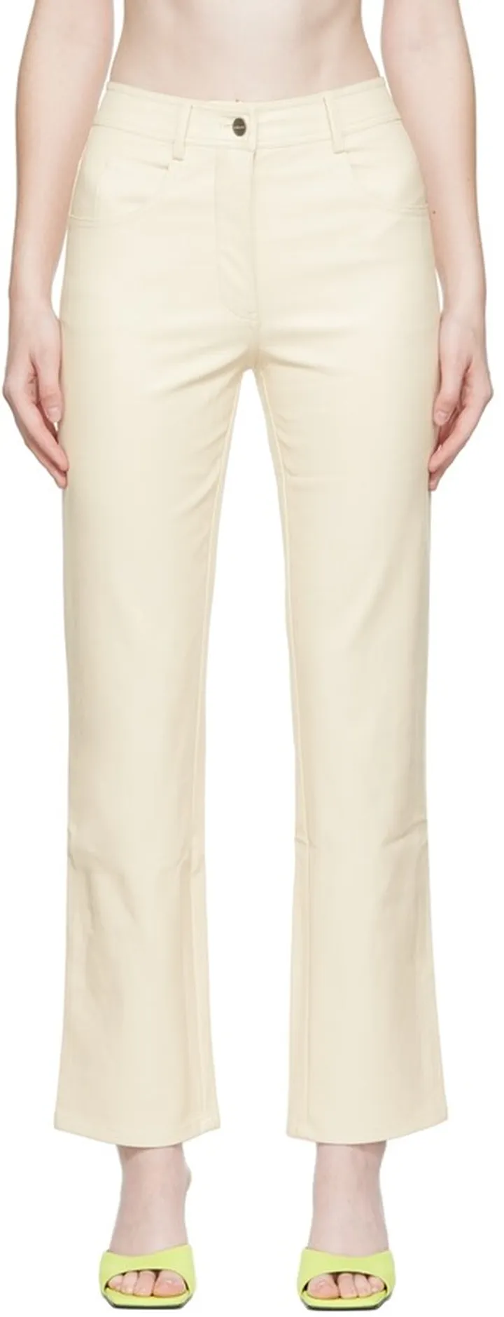 Miaou Off-White Junior Faux-Leather Pants