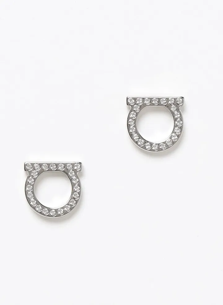 Salvatore Ferragamo earrings with rhinestones