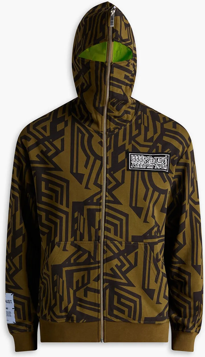 Appliquéd French cotton-terry zip-up hoodie