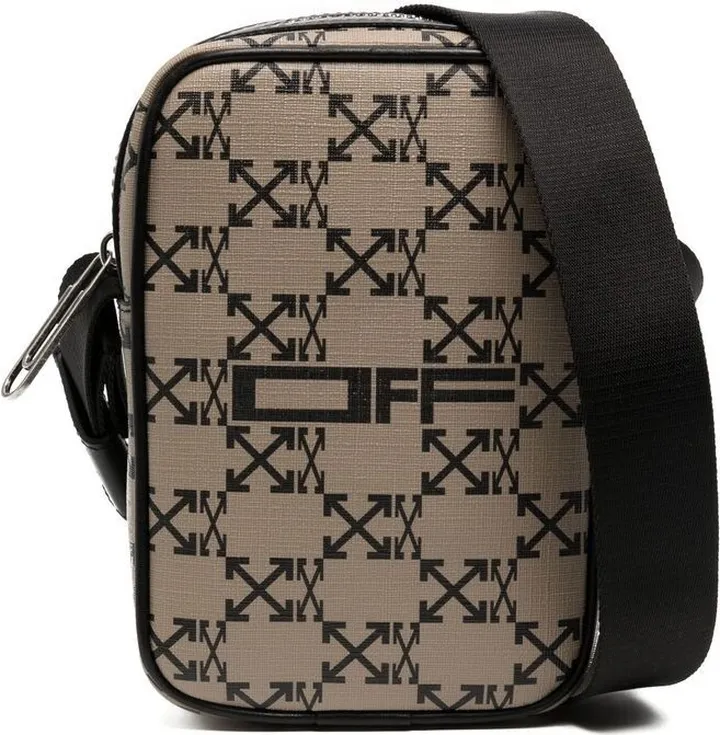 Arrows-print leather crossbody bag