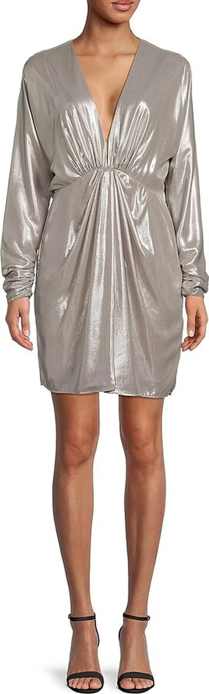 Eloise Metallic Draped Dress