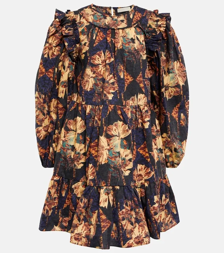 Rhea floral cotton poplin minidress