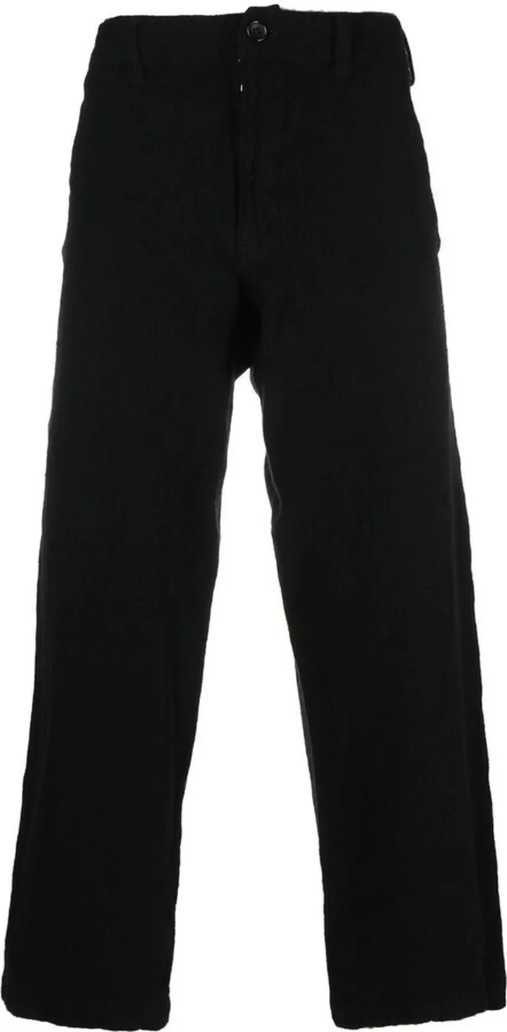 Drop-Crotch Straight-Leg Trousers