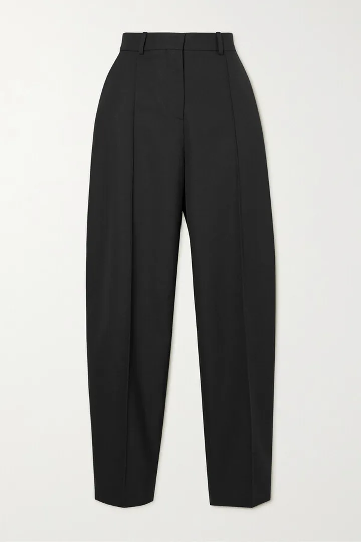 TOTEME - Pleated Woven Straight-leg Pants - Black