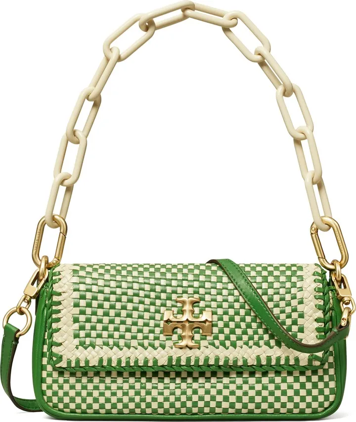 Small Kira Woven Leather Shoulder Bag