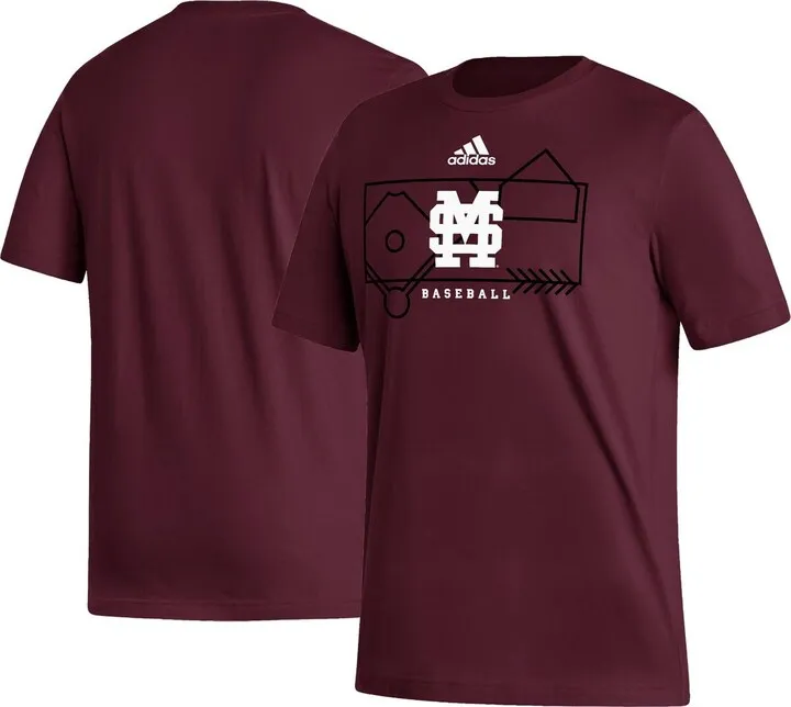 Men's adidas Maroon Mississippi State Bulldogs Locker Lines Baseball Fresh T-shirt