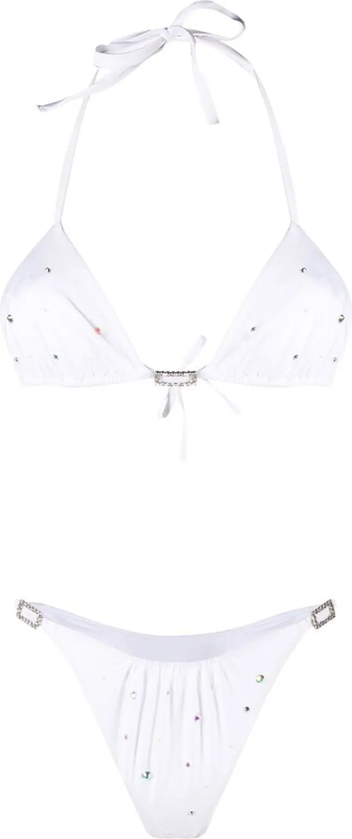White Crystal-Embellished Bikini