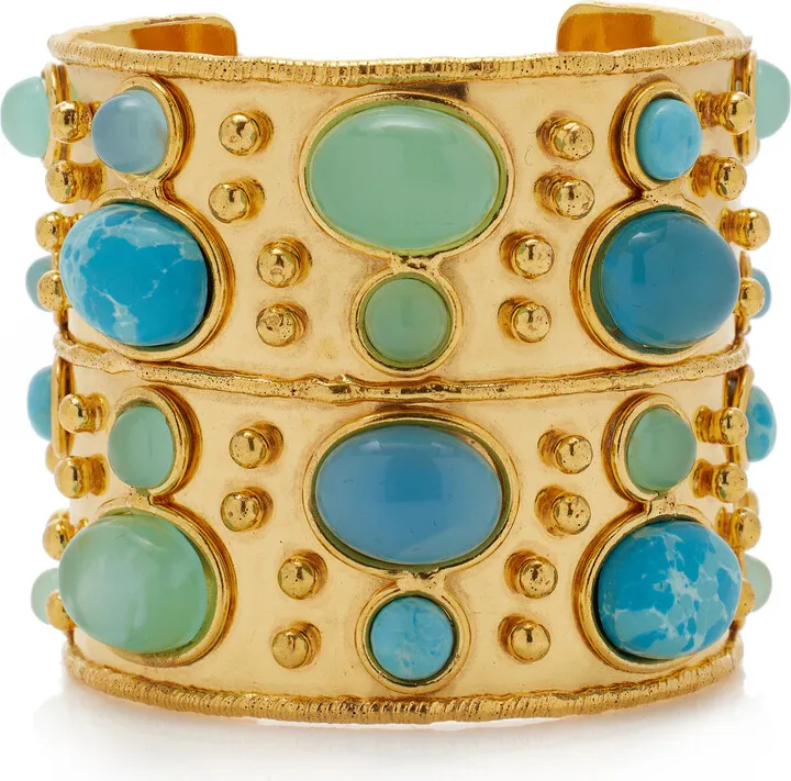 Women's Byzance 22K Gold-Plated Multi-Stone Cuff