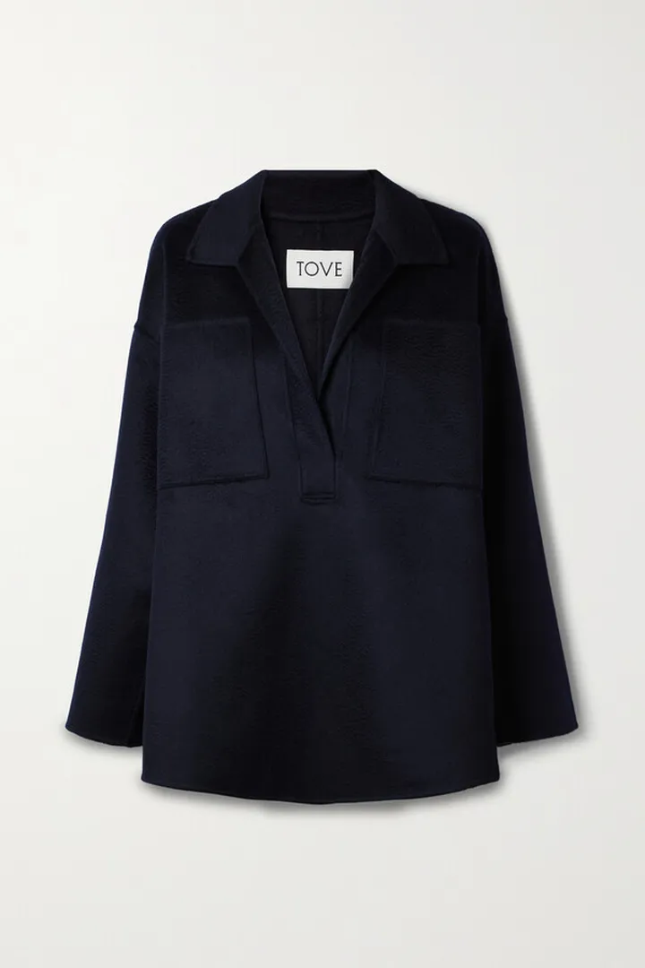 TOVE - Britt Hammered Wool-blend Felt Tunic - Blue