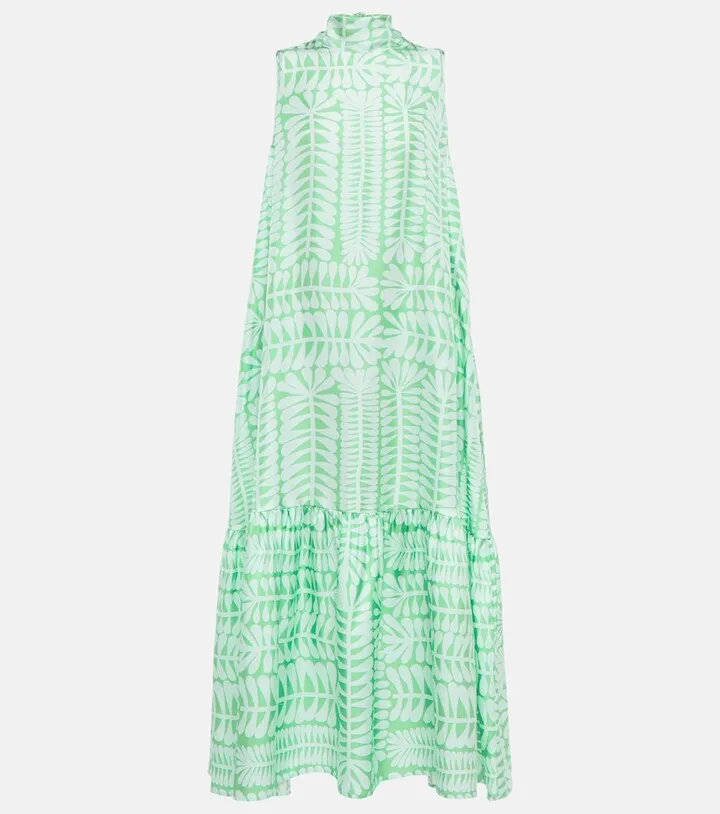 Oslo silk twill maxi dress
