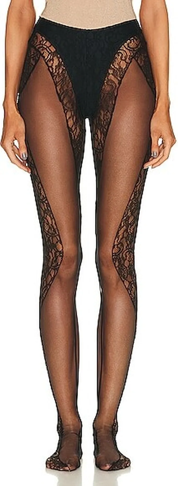 Mugler Lace Tights in Black