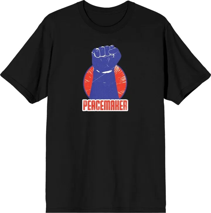 Peacemaker Violet Clenched Fist Men’s Black T-shirt-Small